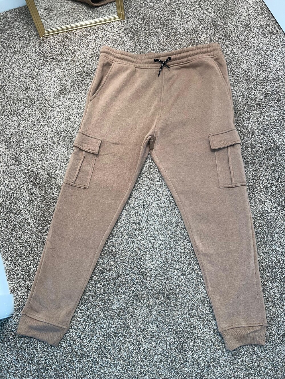Hype Taupe Cargo Joggers with Black Drawstring